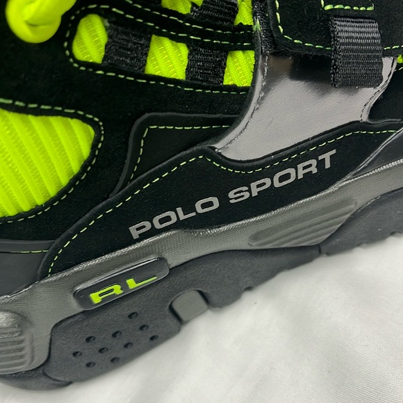 Ralph Lauren Polo Sport Mens shoes BlackYellow PS100 High Top RL Made in Vietnam - Picture 5 of 16
